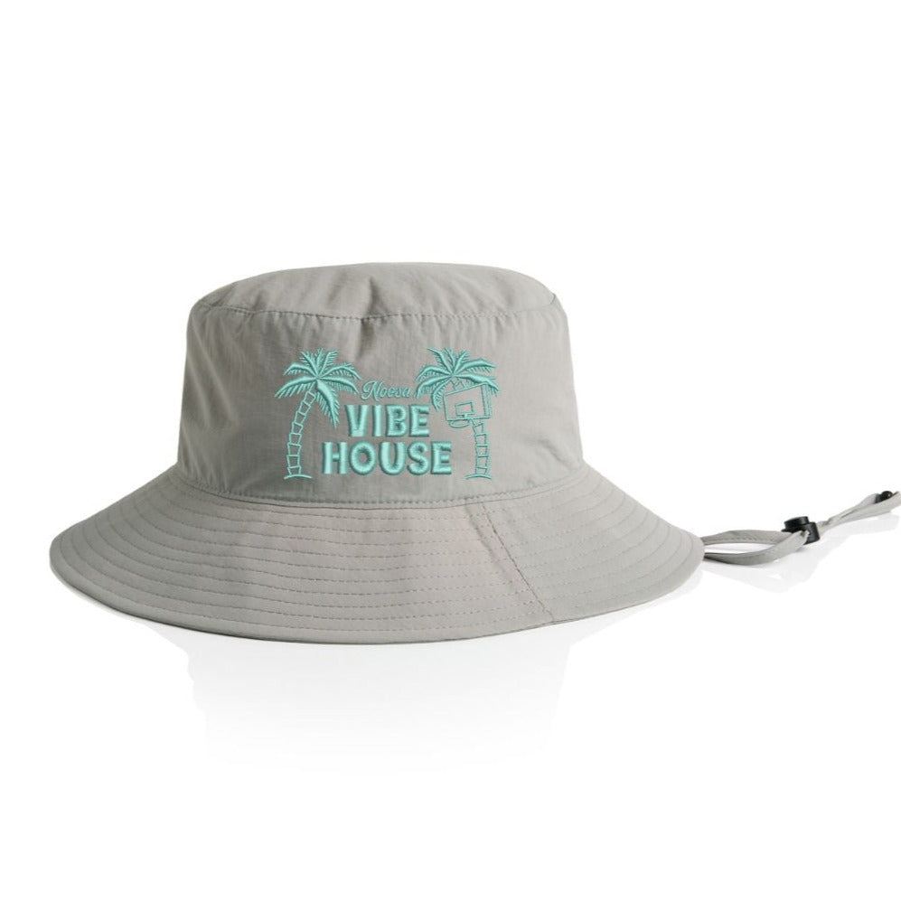 PARADISE WIDE BRIM NYLON BUCKET HAT - STORM/TEAL